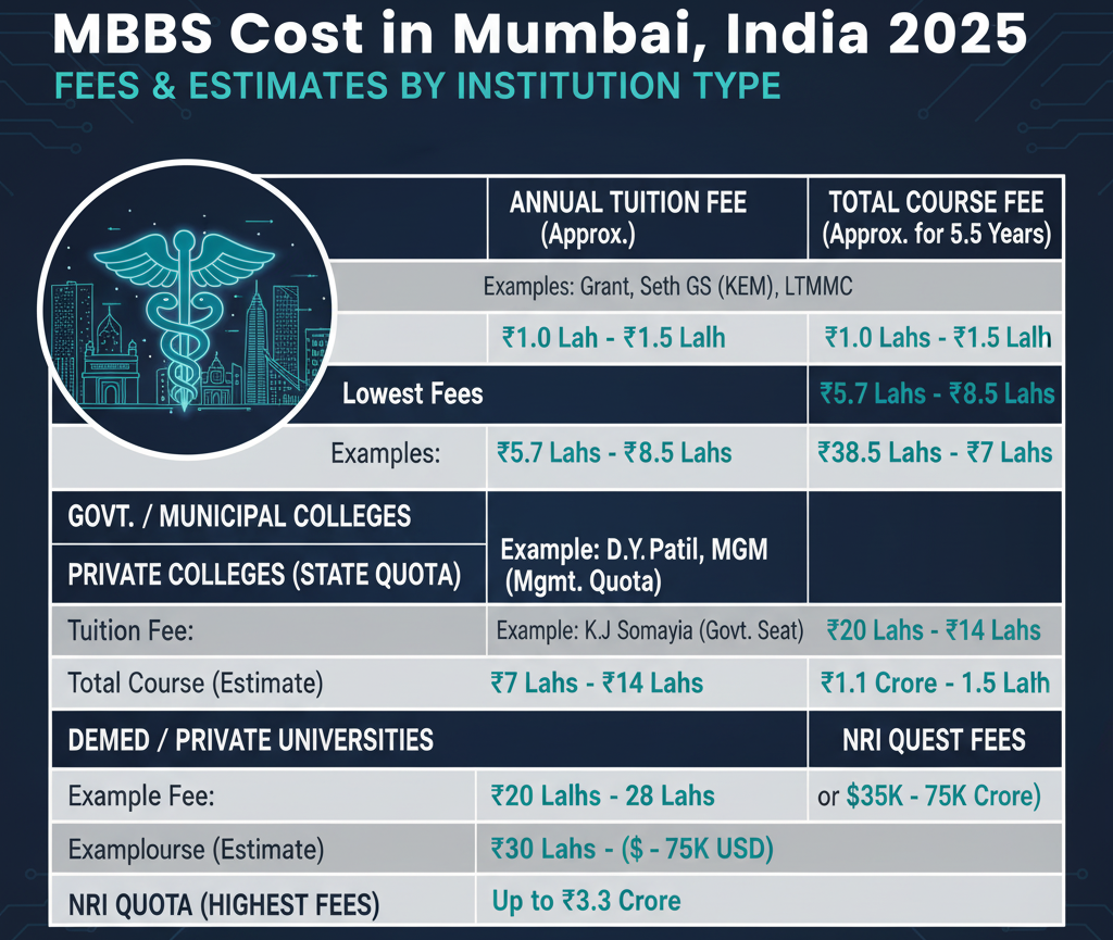 What is the cost of MBBS in Mumbai, India? Complete Guide for 2025-2026